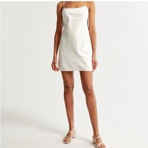 Abercrombie & Fitch White Spaghetti-Strap Mini Dress